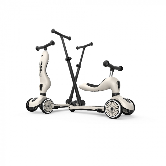Trotineta copii cu sezut si maner, transformabila 3in1, Highwaykick 1 Push and Go Ash, 1-5 ani, pana la 50 kg, Scoot & Ride [2]