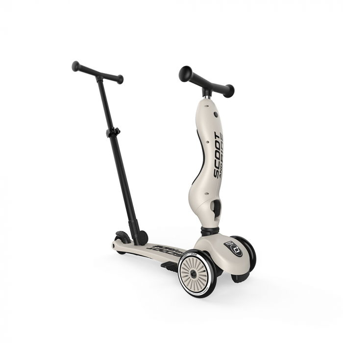 Trotineta copii cu sezut si maner, transformabila 3in1, Highwaykick 1 Push and Go Ash, 1-5 ani, pana la 50 kg, Scoot & Ride [11]