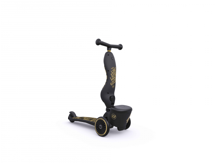 Trotineta copii cu sezut, suport jucarie, transformabila 2in1, HighwayKick 1 Lifestyle Black Gold Limited, 1-5 ani, pana la 50 kg, Scoot & Ride [3]