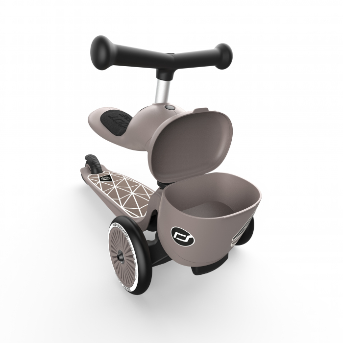 Trotineta copii cu sezut, suport jucarie, transformabila 2in1, HighwayKick 1 Lifestyle Brownlines, 1-5 ani, pana la 50 kg, Scoot & Ride [15]
