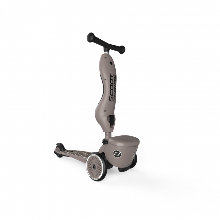 Trotineta copii cu sezut, suport jucarie, transformabila 2in1, HighwayKick 1 Lifestyle Brownlines, 1-5 ani, pana la 50 kg, Scoot & Ride [16]