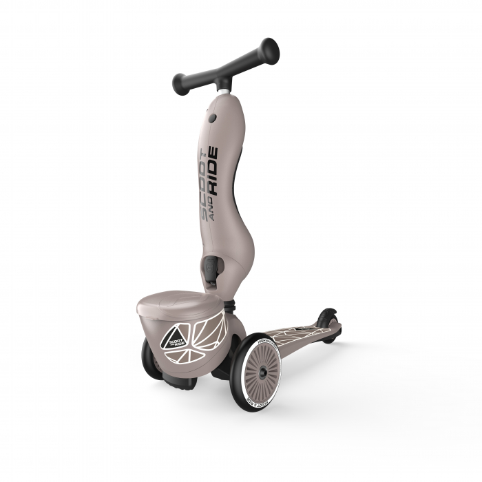 Trotineta copii cu sezut, suport jucarie, transformabila 2in1, HighwayKick 1 Lifestyle Brownlines, 1-5 ani, pana la 50 kg, Scoot & Ride [17]