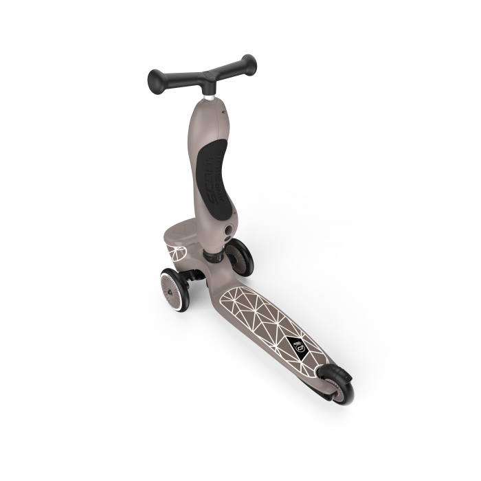 Trotineta copii cu sezut, suport jucarie, transformabila 2in1, HighwayKick 1 Lifestyle Brownlines, 1-5 ani, pana la 50 kg, Scoot & Ride [18]