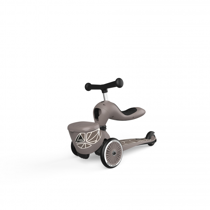 Trotineta copii cu sezut, suport jucarie, transformabila 2in1, HighwayKick 1 Lifestyle Brownlines, 1-5 ani, pana la 50 kg, Scoot & Ride [8]