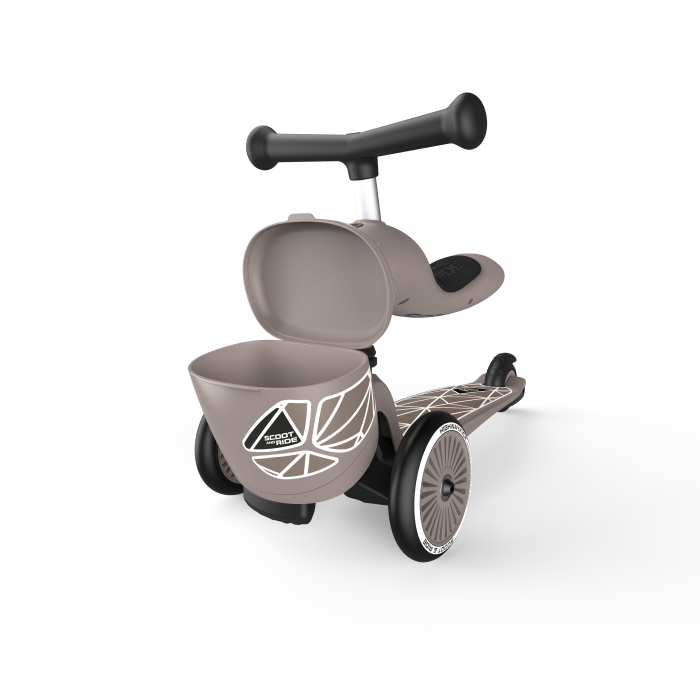 Trotineta copii cu sezut, suport jucarie, transformabila 2in1, HighwayKick 1 Lifestyle Brownlines, 1-5 ani, pana la 50 kg, Scoot & Ride [12]