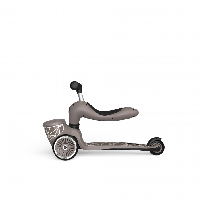 Trotineta copii cu sezut, suport jucarie, transformabila 2in1, HighwayKick 1 Lifestyle Brownlines, 1-5 ani, pana la 50 kg, Scoot & Ride [7]