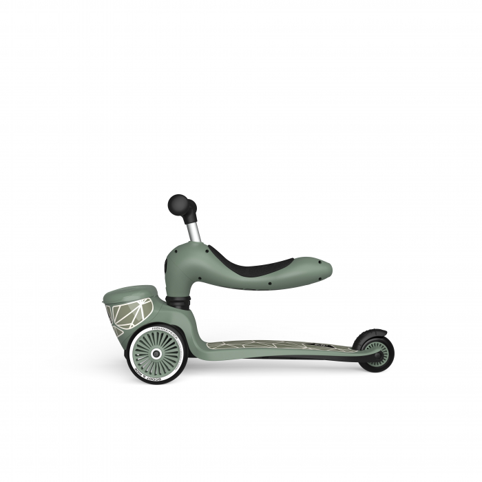 Trotineta copii cu sezut, suport jucarie, transformabila 2in1, HighwayKick 1 Lifestyle Greenlines, 1-5 ani, pana la 50 kg, Scoot & Ride [10]