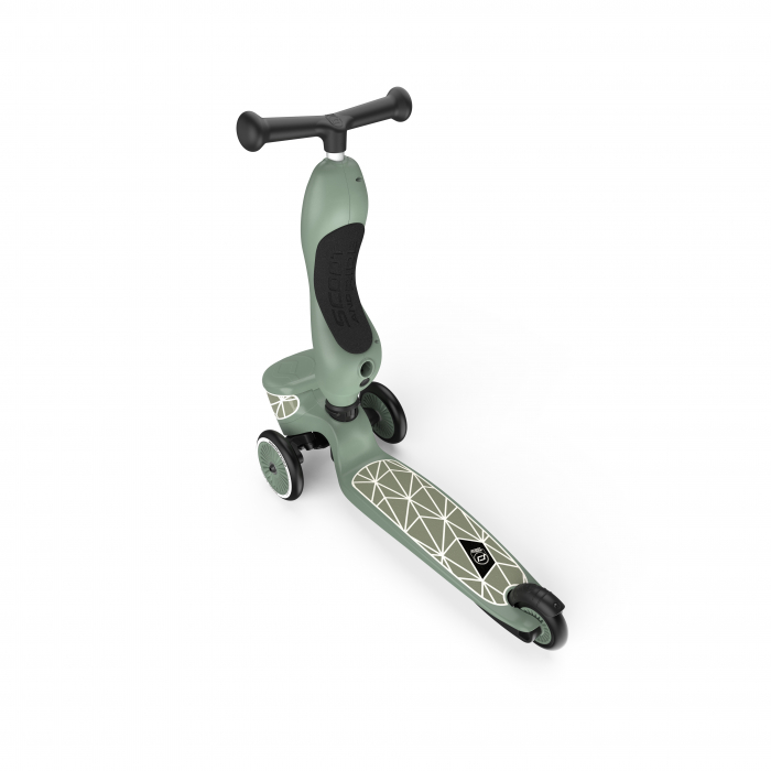 Trotineta copii cu sezut, suport jucarie, transformabila 2in1, HighwayKick 1 Lifestyle Greenlines, 1-5 ani, pana la 50 kg, Scoot & Ride [24]