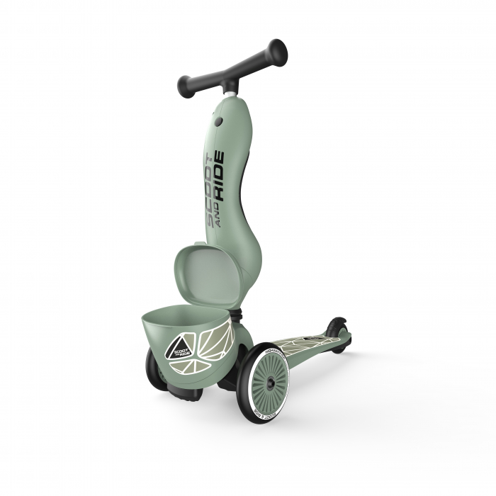 Trotineta copii cu sezut, suport jucarie, transformabila 2in1, HighwayKick 1 Lifestyle Greenlines, 1-5 ani, pana la 50 kg, Scoot & Ride [21]