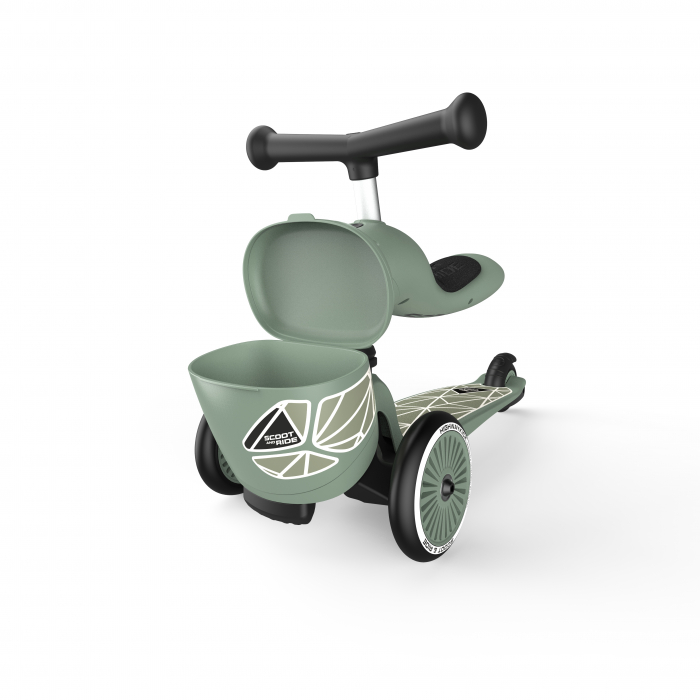 Trotineta copii cu sezut, suport jucarie, transformabila 2in1, HighwayKick 1 Lifestyle Greenlines, 1-5 ani, pana la 50 kg, Scoot & Ride [17]