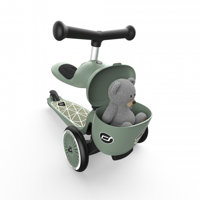 Trotineta copii cu sezut, suport jucarie, transformabila 2in1, HighwayKick 1 Lifestyle Greenlines, 1-5 ani, pana la 50 kg, Scoot & Ride [13]