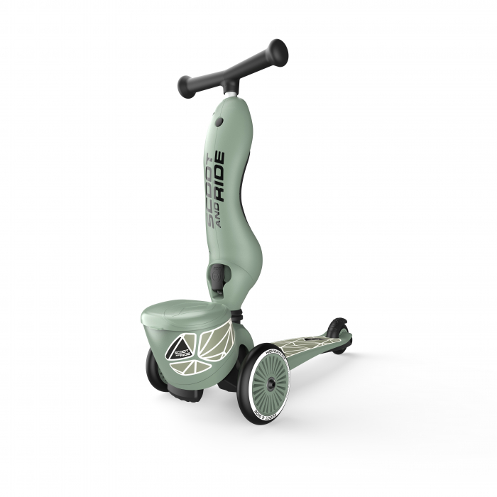 Trotineta copii cu sezut, suport jucarie, transformabila 2in1, HighwayKick 1 Lifestyle Greenlines, 1-5 ani, pana la 50 kg, Scoot & Ride [19]