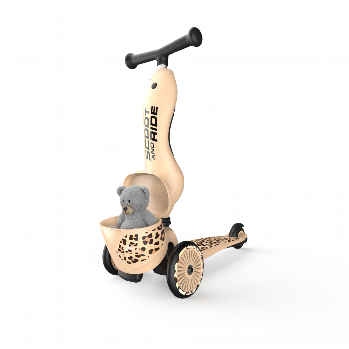 Trotineta copii cu sezut, suport jucarie, transformabila 2in1, HighwayKick 1 Lifestyle Leopard, 1-5 ani, pana la 50 kg, Scoot & Ride [19]