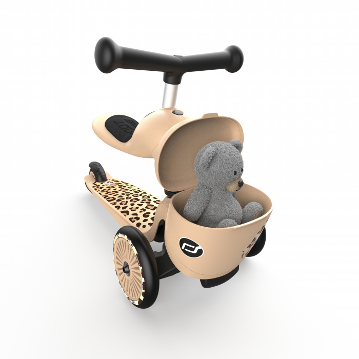 Trotineta copii cu sezut, suport jucarie, transformabila 2in1, HighwayKick 1 Lifestyle Leopard, 1-5 ani, pana la 50 kg, Scoot & Ride [15]