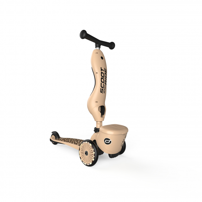 Trotineta copii cu sezut, suport jucarie, transformabila 2in1, HighwayKick 1 Lifestyle Leopard, 1-5 ani, pana la 50 kg, Scoot & Ride [18]