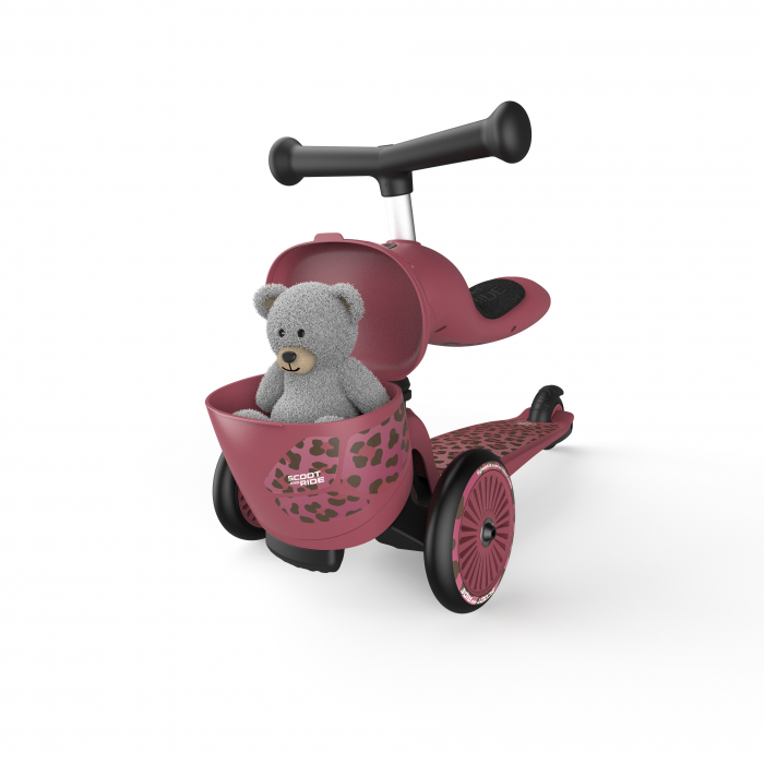 Trotineta copii cu sezut, suport jucarie, transformabila 2in1, HighwayKick 1 Lifestyle Wildcat, 1-5 ani, pana la 50 kg, Scoot & Ride [13]