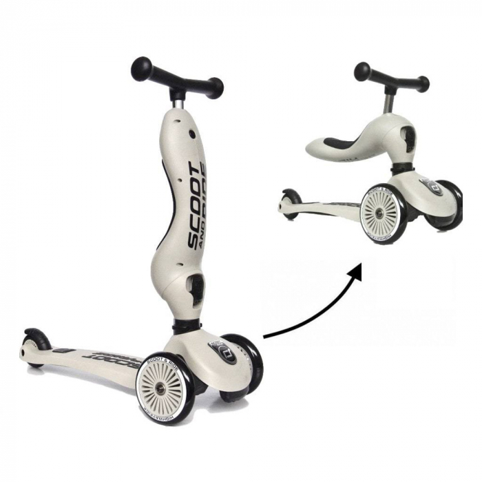 Trotineta copii cu sezut, transformabila 2in1, HighwayKick 1 Ash, 1-5 ani, pana la 50 kg, Scoot & Ride [2]