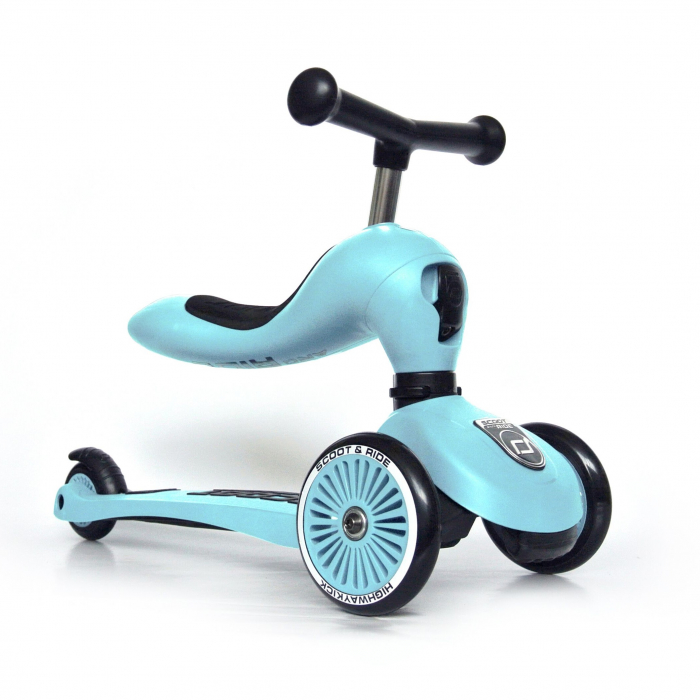 Trotineta copii cu sezut, transformabila 2in1, HighwayKick 1 Blueberry, 1-5 ani, pana la 50 kg, Scoot & Ride [2]