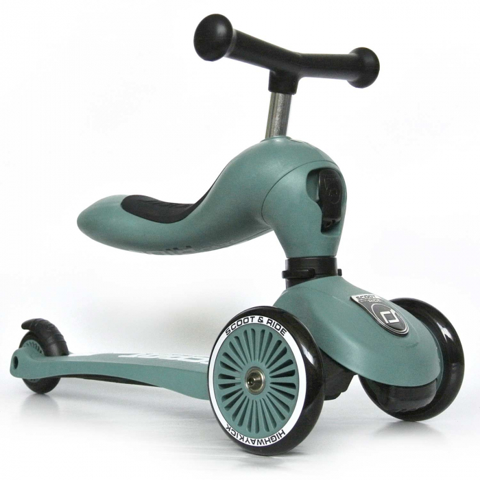Trotineta copii cu sezut, transformabila 2in1, HighwayKick 1 Forest, 1-5 ani, pana la 50 kg, Scoot & Ride [4]