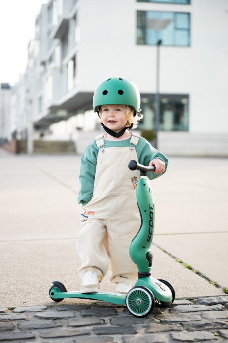 Trotinetă copii 2in1 premium Scoot & Ride HighwayKick 1 Forest, cu șezut, sistem anti-răsturnare, reglabilă 1–5 ani (max. 50 kg) [18]