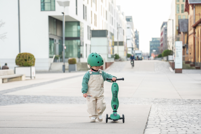 Trotinetă copii 2in1 premium Scoot & Ride HighwayKick 1 Forest, cu șezut, sistem anti-răsturnare, reglabilă 1–5 ani (max. 50 kg) [21]