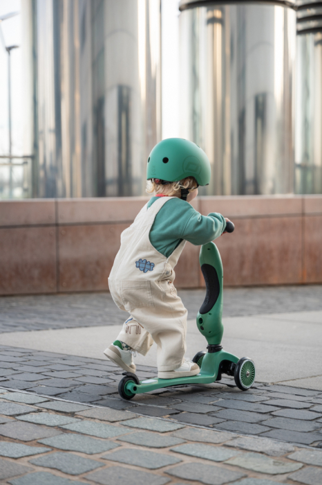 Trotinetă copii 2in1 premium Scoot & Ride HighwayKick 1 Forest, cu șezut, sistem anti-răsturnare, reglabilă 1–5 ani (max. 50 kg) [19]