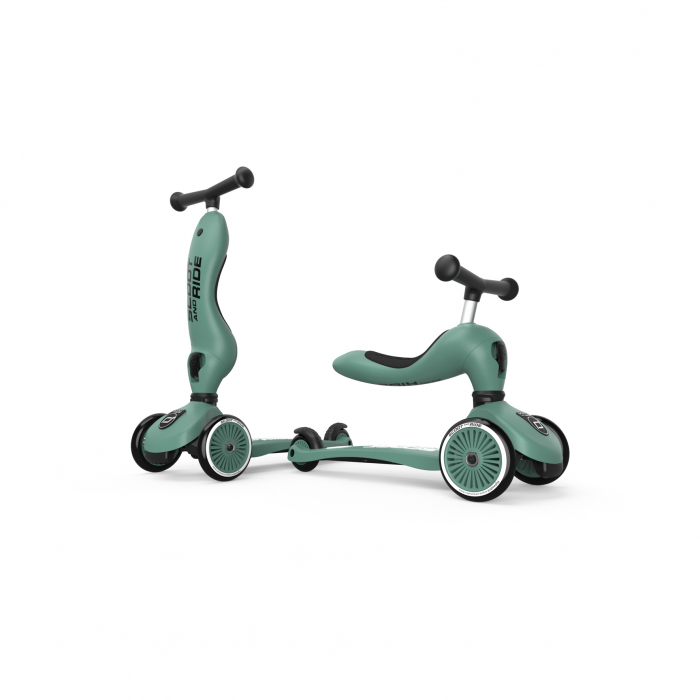 Trotineta copii cu sezut, transformabila 2in1, HighwayKick 1 Forest, 1-5 ani, pana la 50 kg, Scoot & Ride [1]