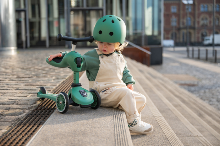 Trotinetă copii 2in1 premium Scoot & Ride HighwayKick 1 Forest, cu șezut, sistem anti-răsturnare, reglabilă 1–5 ani (max. 50 kg) [14]