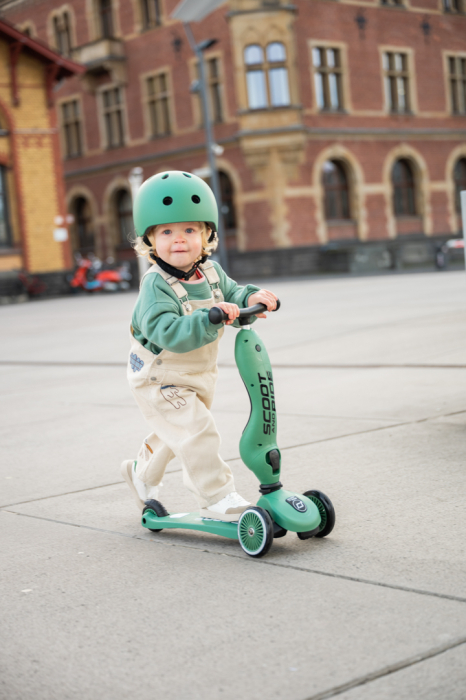 Trotinetă copii 2in1 premium Scoot & Ride HighwayKick 1 Forest, cu șezut, sistem anti-răsturnare, reglabilă 1–5 ani (max. 50 kg) [20]