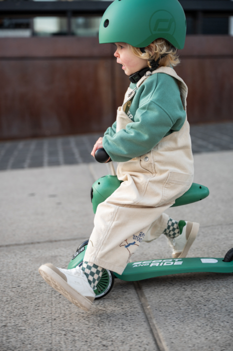 Trotinetă copii 2in1 premium Scoot & Ride HighwayKick 1 Forest, cu șezut, sistem anti-răsturnare, reglabilă 1–5 ani (max. 50 kg) [11]