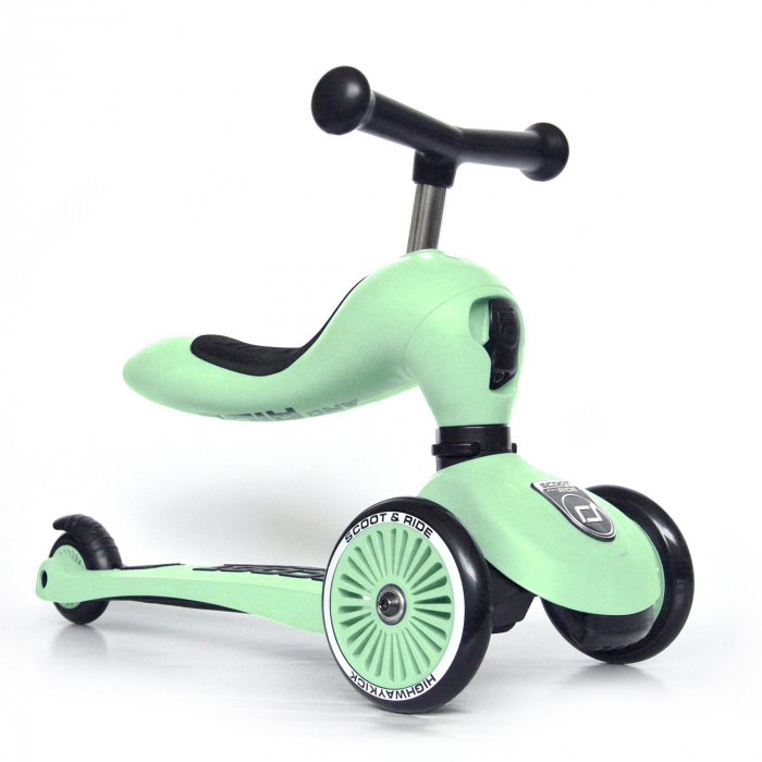 Trotineta copii cu sezut, transformabila 2in1, HighwayKick 1 Kiwi, 1-5 ani, pana la 50 kg, Scoot & Ride [4]