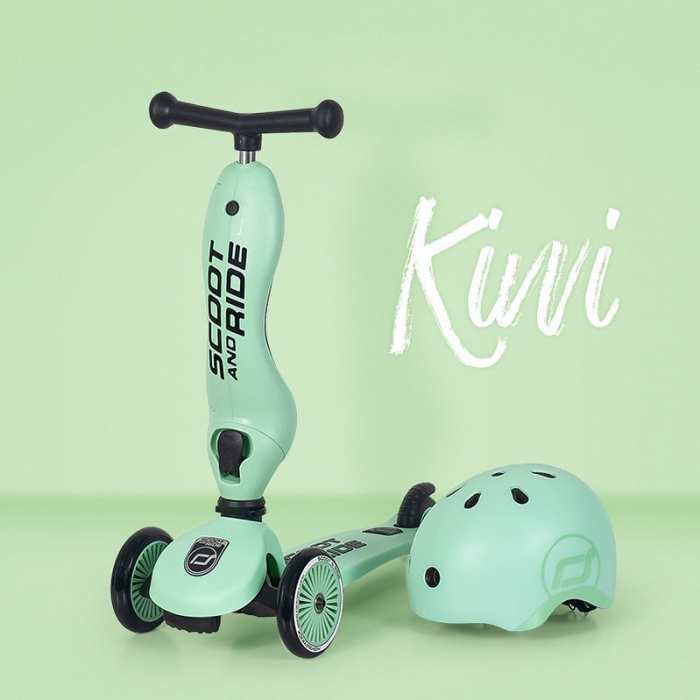 Trotineta copii cu sezut, transformabila 2in1, HighwayKick 1 Kiwi, 1-5 ani, pana la 50 kg, Scoot & Ride [7]