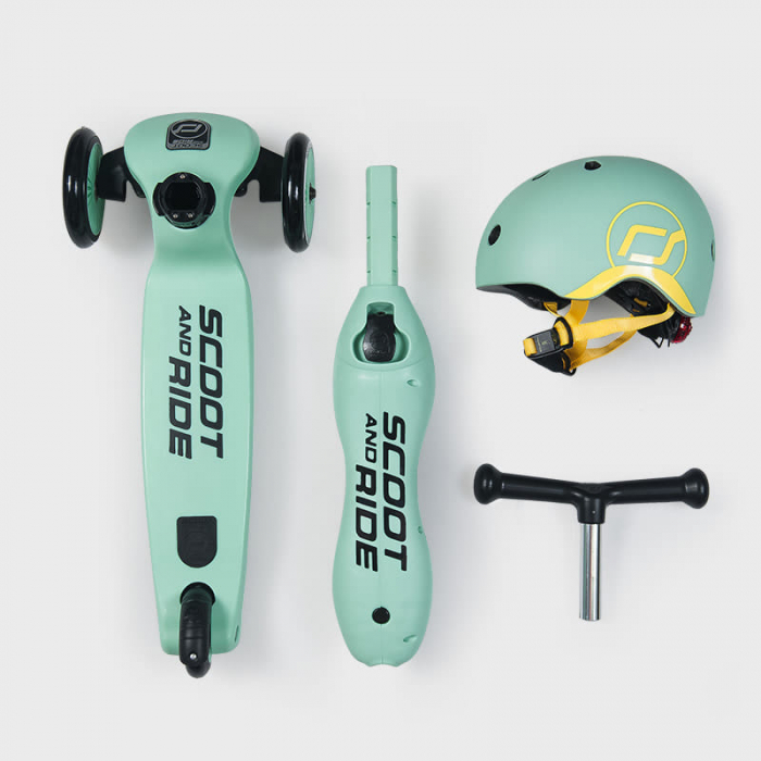 Trotineta copii cu sezut, transformabila 2in1, HighwayKick 1 Kiwi, 1-5 ani, pana la 50 kg, Scoot & Ride [6]