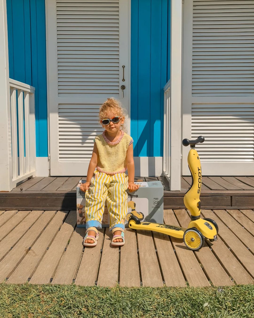 Trotineta copii cu sezut, transformabila 2in1, HighwayKick 1 Lemon, 1-5 ani, pana la 50 kg, Scoot & Ride [6]