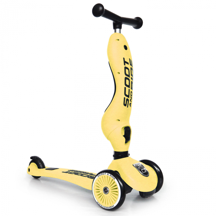 Trotineta copii cu sezut, transformabila 2in1, HighwayKick 1 Lemon, 1-5 ani, pana la 50 kg, Scoot & Ride [3]