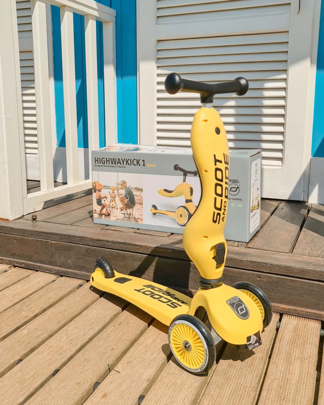 Trotineta copii cu sezut, transformabila 2in1, HighwayKick 1 Lemon, 1-5 ani, pana la 50 kg, Scoot & Ride [8]