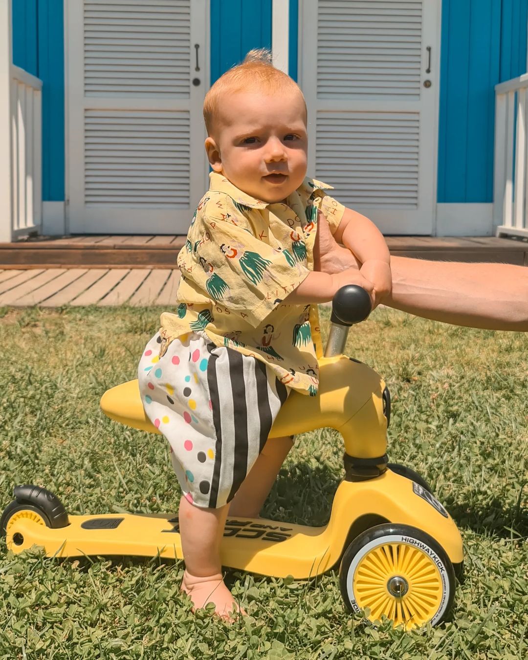 Trotineta copii cu sezut, transformabila 2in1, HighwayKick 1 Lemon, 1-5 ani, pana la 50 kg, Scoot & Ride [9]