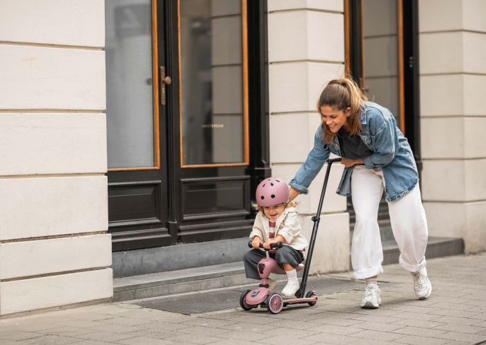 Trotineta copii cu sezut si maner, transformabila 3in1, Highwaykick 1 Push and Go Wildberry, 1-5 ani, pana la 50 kg, Scoot & Ride [23]