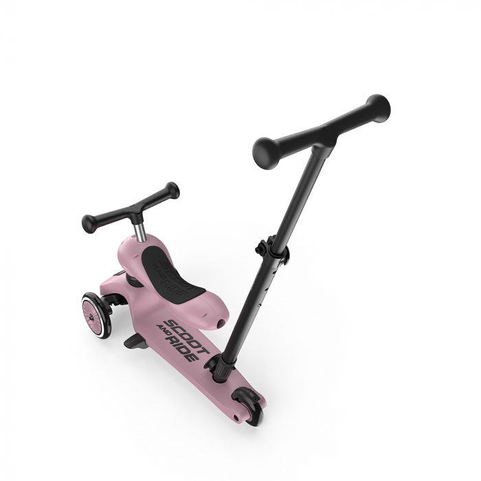 Trotineta copii cu sezut si maner, transformabila 3in1, Highwaykick 1 Push and Go Wildberry, 1-5 ani, pana la 50 kg, Scoot & Ride [7]