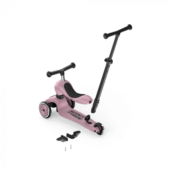 Trotineta copii cu sezut si maner, transformabila 3in1, Highwaykick 1 Push and Go Wildberry, 1-5 ani, pana la 50 kg, Scoot & Ride [8]