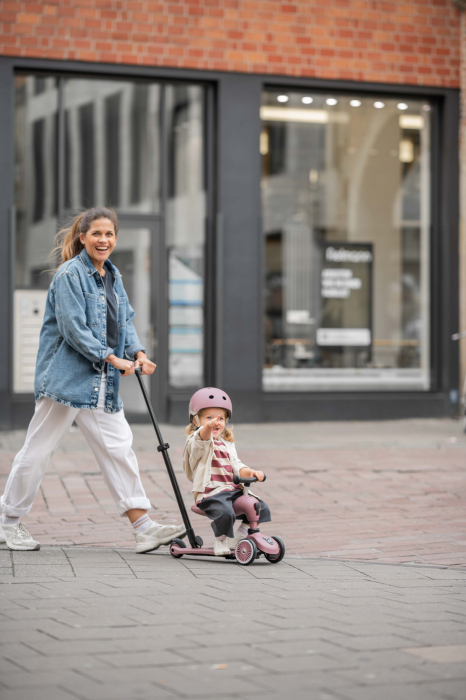 Trotineta copii cu sezut si maner, transformabila 3in1, Highwaykick 1 Push and Go Wildberry, 1-5 ani, pana la 50 kg, Scoot & Ride [18]