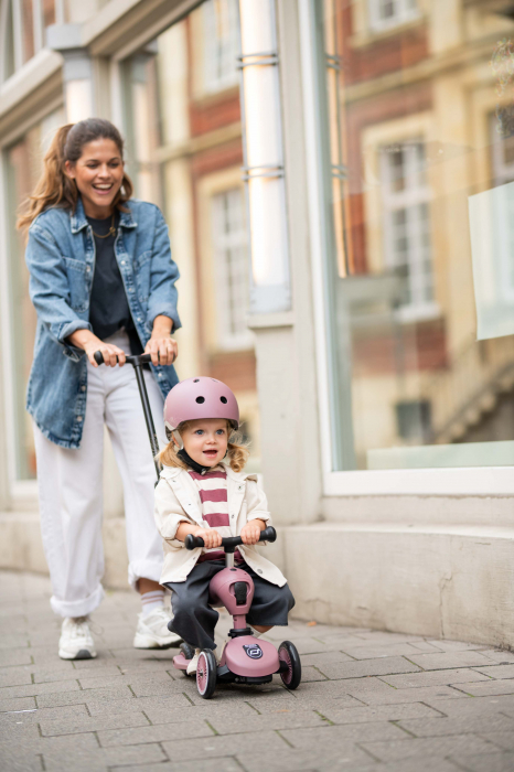 Trotineta copii cu sezut si maner, transformabila 3in1, Highwaykick 1 Push and Go Wildberry, 1-5 ani, pana la 50 kg, Scoot & Ride [15]