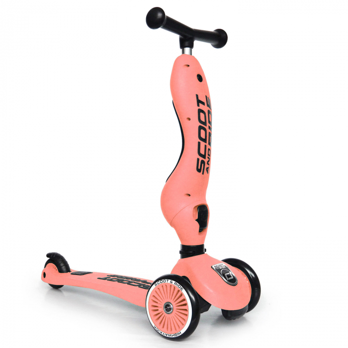Trotineta copii cu sezut, transformabila 2in1, HighwayKick 1 Peach, 1-5 ani, pana la 50 kg, Scoot & Ride [4]