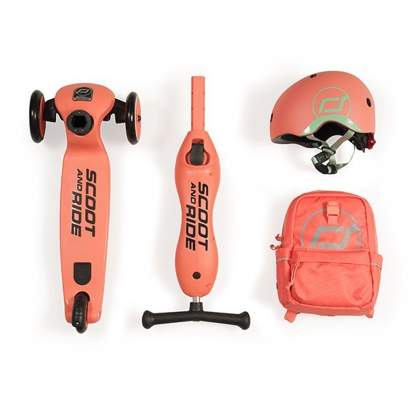 Trotineta copii cu sezut, transformabila 2in1, HighwayKick 1 Peach, 1-5 ani, pana la 50 kg, Scoot & Ride [3]
