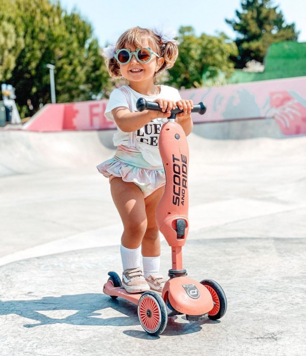 Trotineta copii cu sezut, transformabila 2in1, HighwayKick 1 Peach, 1-5 ani, pana la 50 kg, Scoot & Ride [10]