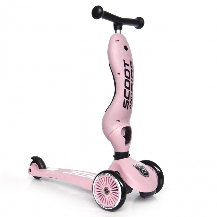 Trotineta copii cu sezut, transformabila 2in1, HighwayKick 1 Rose, 1-5 ani, pana la 50 kg, Scoot & Ride [3]