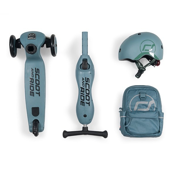 Trotineta copii cu sezut, transformabila 2in1, HighwayKick 1 Steel, 1-5 ani, pana la 50 kg, Scoot & Ride [5]