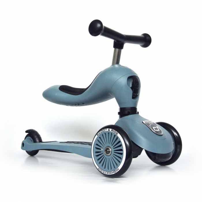 Trotineta copii cu sezut, transformabila 2in1, HighwayKick 1 Steel, 1-5 ani, pana la 50 kg, Scoot & Ride [6]