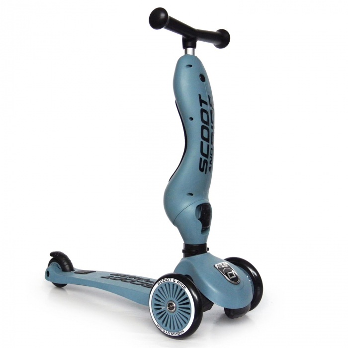 Trotineta copii cu sezut, transformabila 2in1, HighwayKick 1 Steel, 1-5 ani, pana la 50 kg, Scoot & Ride [4]