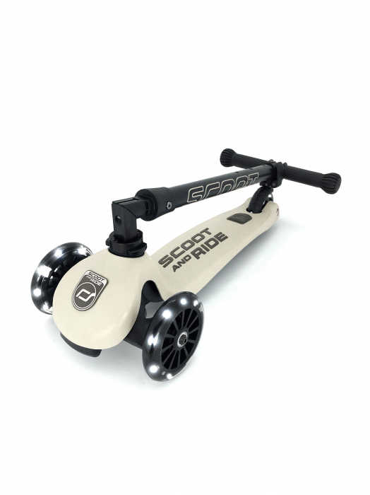 Trotineta copii pliabila, reglabila, roti luminoase, Highwaykick 3 Led Ash, 3-6 ani, pana la 50 kg, Scoot & Ride [3]